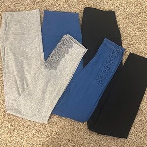 Aerie Chill. Play. Move. Leggings Set - Gray, Blue, Black